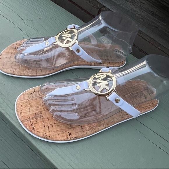 Michael Kors White Charm Jelly Cork Wonens Summer Sandals size 9M - Picture 2 of 5